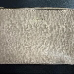 Coach Pebbled Leather Zip Pouch - Cream